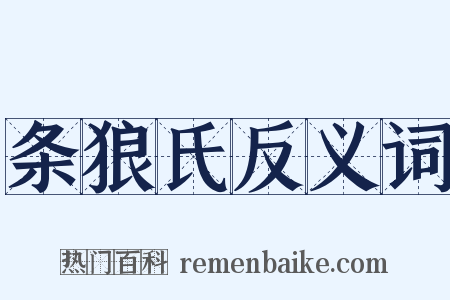 条狼氏反义词是什么意思的图片